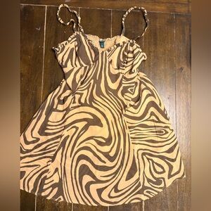 Wild Fable Brown and Tan Zebra Print Dress